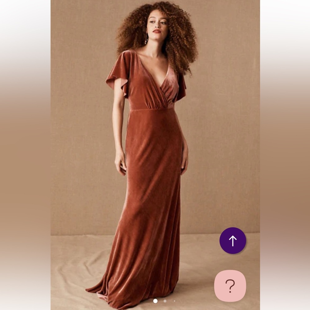 Jenny Yoo Ellis Velvet Gown in English Rose